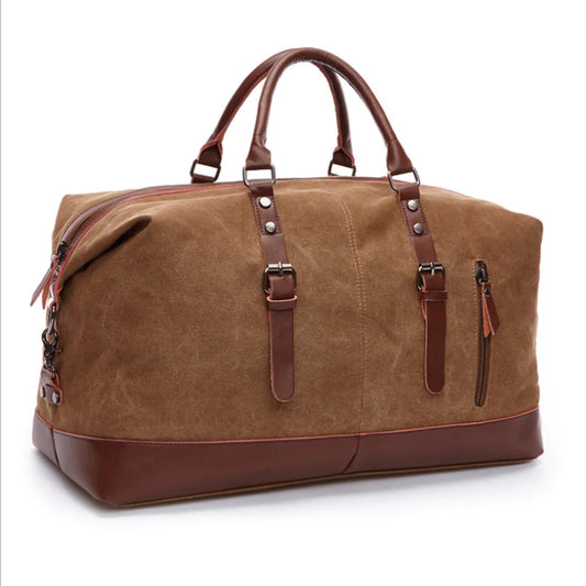 Retro Canvas Tote Bag for Men - Large Capacity Travel Bag