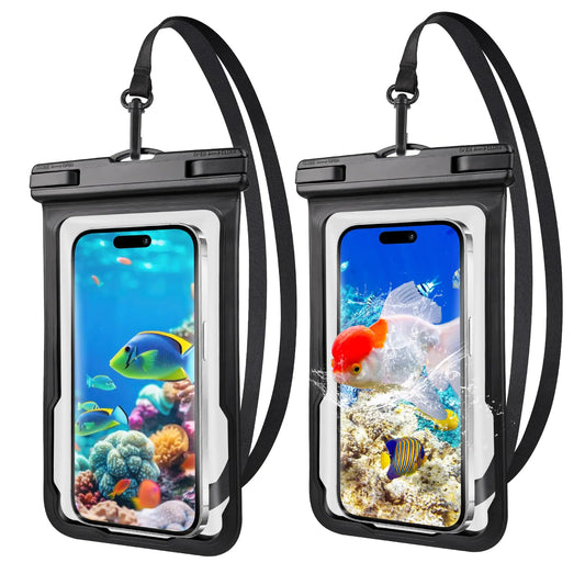Kebrela 2 Pcs Waterproof Phone Pouch Universal Waterproof Phone Case for iPhone Samsung Google Up to 7.3 IPX8 Water Proof Cellphone Dry Bag for Snorkeling Swimming Beach Kayak Cruise Essentials