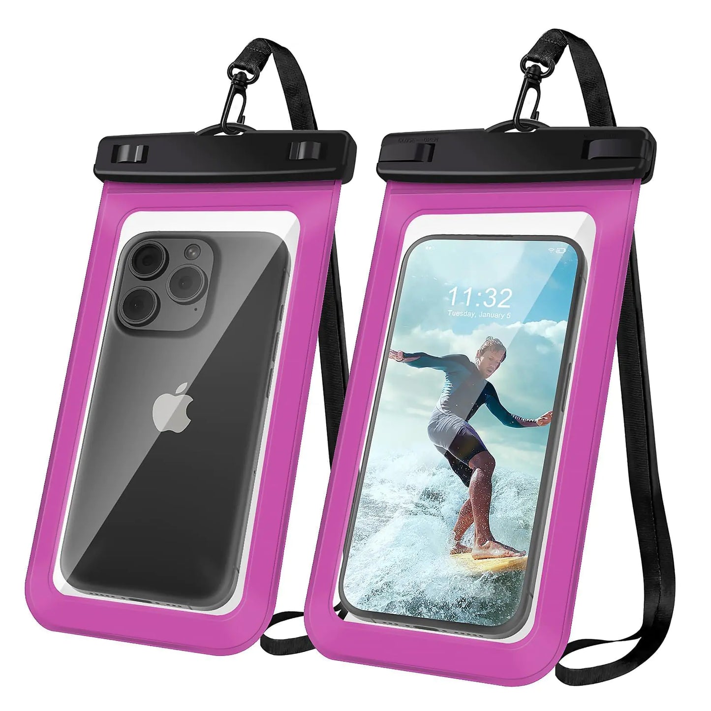 Woyinger Universal Waterproof Phone Pouch Compatible for iPhone 15 14 13 12 Pro Max XS Plus Samsung Galaxy S22 Cellphone up to 8.3" IPX8 Cellphone Cruise Essentials Must Haves 1 Pack - Bright Red