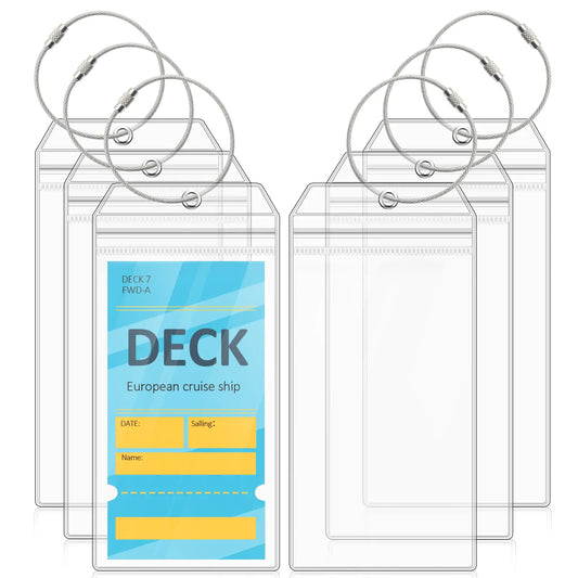 Cruise Luggage Tags 6 Pack Cruise Luggage Tag Holder for Royal Caribbean Celebrity Cruise Essentials Carnival NCL Princess MSC Cruise Ships Essentials
