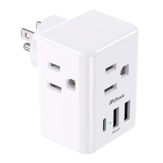 Outlet Extender Multi Plug Outlet - USB Wall Charger with 3 USB Ports (1 USB C) No Surge Protector Cruise Essentials for Ship and Travel ETL Listed