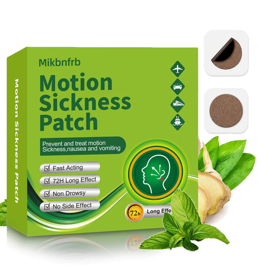 Mikbnfrb Motion Sickness Patches for Cruise Travel Essentials - Airplane & Ship (12 Count - Pack of 1)