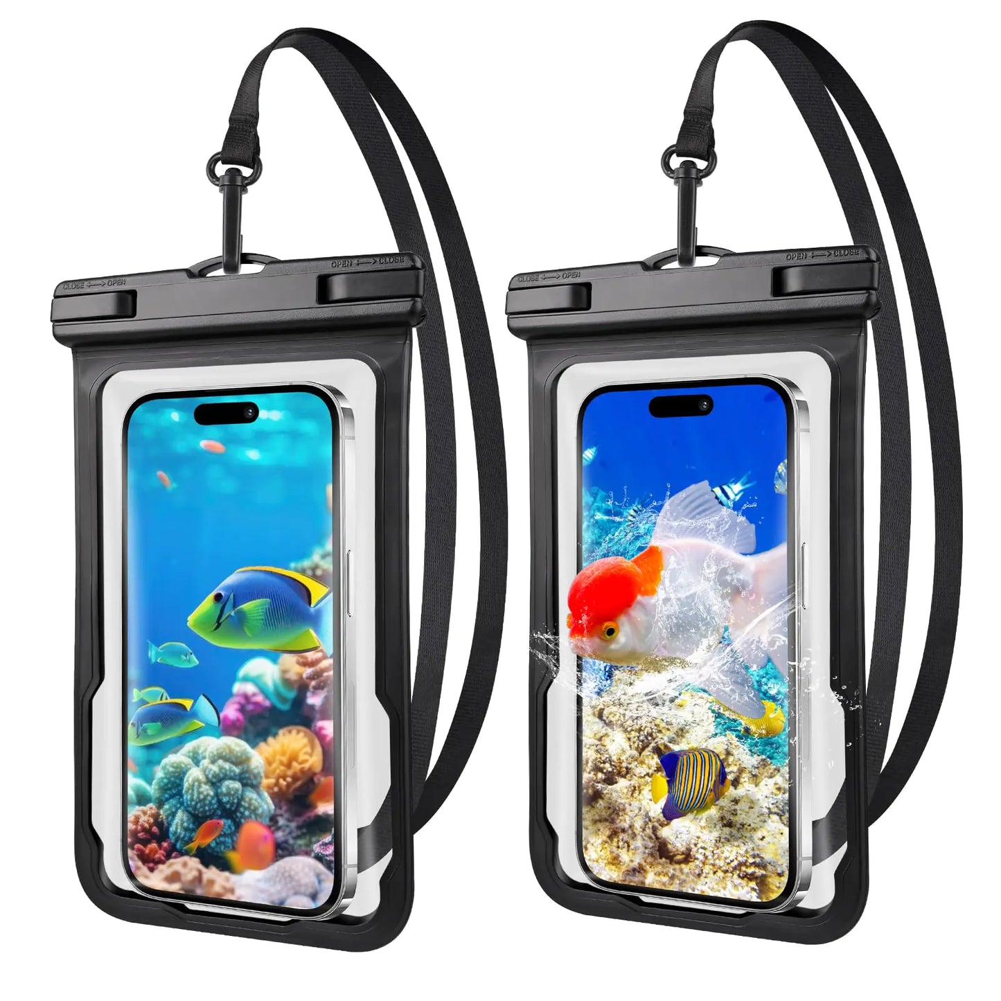 Kebrela 2 Pcs Waterproof Phone Pouch Universal Waterproof Phone Case for iPhone Samsung Google Up to 7.3 IPX8 Water Proof Cellphone Dry Bag for Snorkeling Swimming Beach Kayak Cruise Essentials